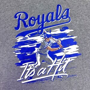 Kansas City Royals Shirt Men's Medium Its a Hit Graphic Gray KC MLB Baseball